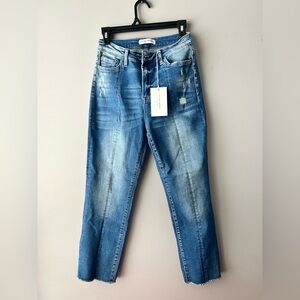 NWT Flying Monkey Sonoma Distressed High Rise Blue Straight Jeans